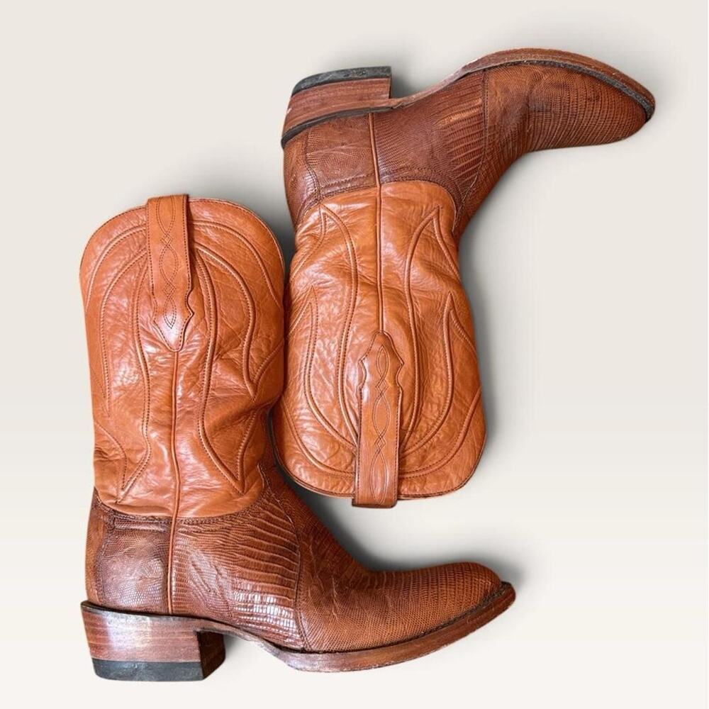 Allens boots two tone brown leather